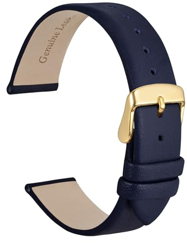 WOCCI Elegante Uhrenarmbänder, Ersatzbänder Echtem Leder, Edelstahlschnalle, 8mm 10mm 12mm 14mm 16mm 18mm 20mm