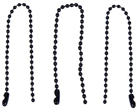 Artibetter 100pcs Tag Ball Chain Circular Bead Chain Dog Tag Ball Chain Necklace Adjustable Iron Stoving Varnish Tag Chain with Connector Clasp for Jewelry Making Black