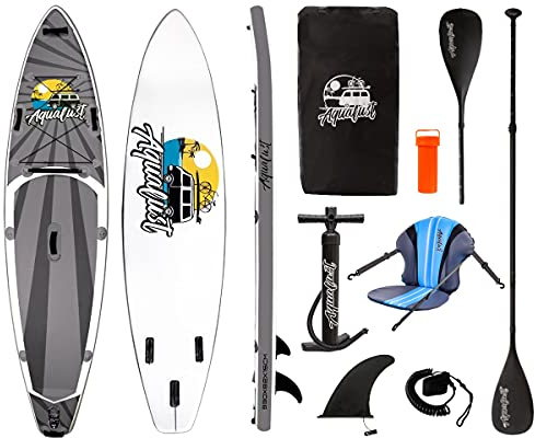 AQUALUST 10'8 Cruiser SUP Board Stand Up Paddle ISUP mit Kajakpaddel, Kajaksitz und Leash