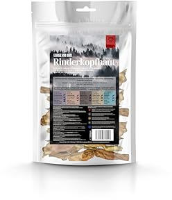 George & Bobs Rinderkopfhaut 5x1000g | 5000g – Aromatischer Naturkausnack für Hunde – Schonend luftgetrocknet – Verschiedene Größen für mittellangen Kauspaß