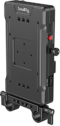 SMALLRIG V Mount Battery Adapter Plate for BMPCC 4K & 6K & 6K Pro, Mirrorless DSLR Cameras, Comes with 8V/12V/14.2V D-Tap/5V 2A USB Output Ports and 15 mm Rod Clamp - 3203