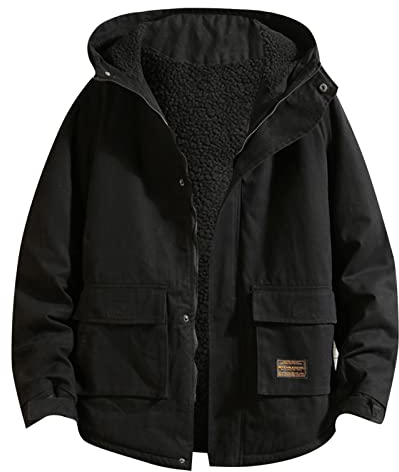 Norway Winterjacke Parka Herren Dick Warme Übergröße Steppjacke Winddichte Gefütterter Warmer Anorak Outdoor SKI Snowboard Jacke Mit Kapuze für den Winter M-5XL (04-Schwarz, 4XL)