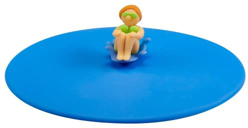 Lurch 210893 Mein Deckel Splash Girls Rita Rutsche Glasabdeckung aus Premium-Platin-Silikon Ø10,5cm, Blau