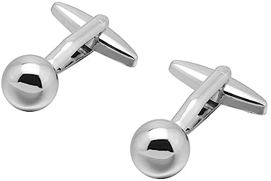 Ayoiow Manschettenknöpfe Hochzeit Messing Manschettenknopf Silber Runde Kugel Manschettenknöpfe