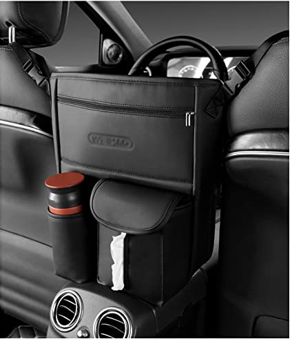 Leder-Auto-Rücksitz-Organizer mit 4 Taschen, Getränkehalter, Rücksitz-Aufbewahrungstaschenhalter, Auto-Organizer-Taschen für Kinderreisen, Roadtrip-Zubehör (Größe: B1) (B1)