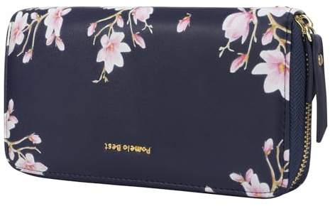 Pomelo Best Portafogli in pelle da Donna Portafoglio per cellulare Tasche per Biglietti con Zip e Cinturino da Polso Portafogli per Carte con Blocco RFID
