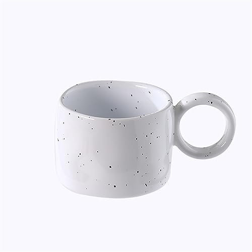 HARAY Tazze per Tazze Tazza da caffè in Ceramica Creativa da 300 ml con Impugnatura Tazza da caffè for Gli Amanti della Famiglia Tazza da Latte for la Colazione a casa Tazza di caffè (Color : White)