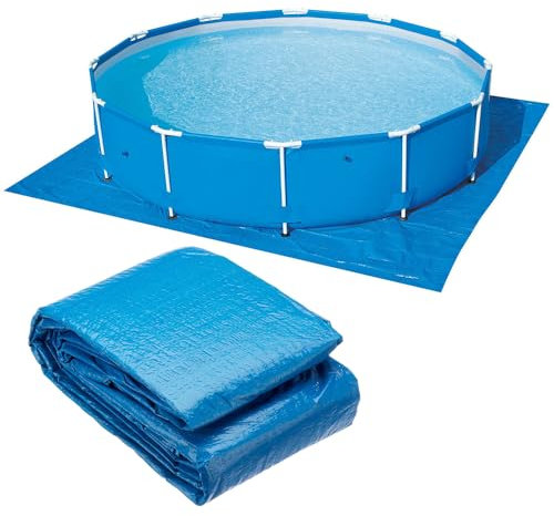 Mineup Rectangle Pool Ground Cloth, 274 * 274CM Foldable Swimming Pool Floor Protector, Waterproof Square Swim Pool Mat, Ground Sheet Paddling Pool Protective Mat for Frame Pool, Above Ground Pools