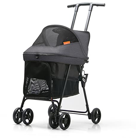 hxoity Hundebuggy Hundewagen 4 Räder Faltbare Haustier Buggy Hundekinderwagen Großraumwagen Für Mittelgroße Und Kleine Hunde Bis 10 Kg Haustiere (Color : Graey)