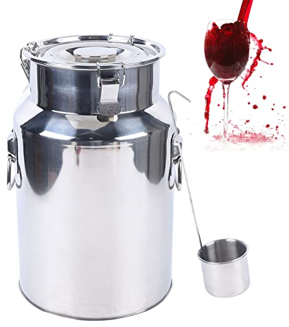 AOAPUMM Bricco per latte in acciaio inox, sigillato ermeticamente, contenitore per il trasporto del latte con contenitore per il vino con coperchio, maniglia per il trasporto (18 l), OT6548