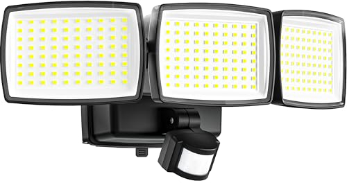 AIXPI Bewegungsmelder Aussen Batterie, 240 LED Strahler mit Bewegungsmelder Batteriebetriebene Aussenlampe, IP65 Wasserdichte Sicherheitsleuchten Außenwandleuchten für Garage Garten Hof, 1 Packung