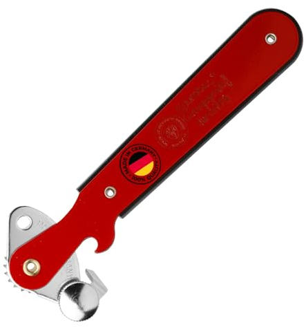 Westmark Hebeldosenöffner Columbus – Schmaler Dosenöffner mit Kapselheber ideal zum Öffnen von Konservendosen und Flaschen – Rot, 1025227R