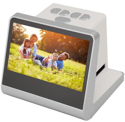 Jectse Film Scanner to Digital, 14MP 22MP Interpolation, 5in LCD Screen, 16G Memory, Converts Negatives Film Into JPEG Files with Output, Easy to Operate for Sharing Memories (UK Plug