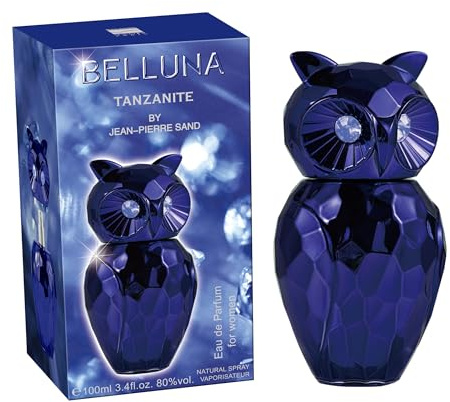 Jean-Pierre Sand Belluna Tanzanite - Eau de parfum 100 ml - Parfum pour femme dans un flacon de collection, idéal comme cadeau - Parfum femme dans un flacon hibou