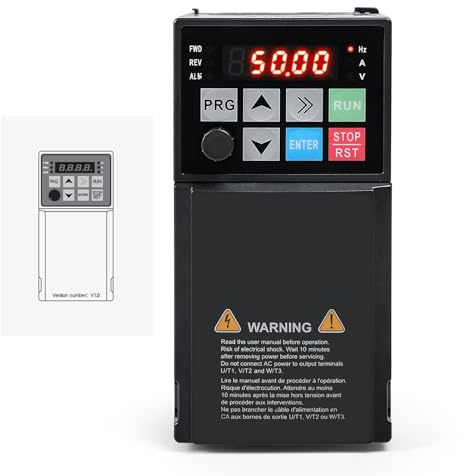 DEWIN Azionamento a Frequenza Variabile 2.2KW 380V VFD Inverter Convertitore di Frequenza VFD 380V Ingresso Trifase,Uscita Trifase(Modello di Fabbrica:MS500-4T-2.2G)