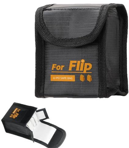 CERFFOOL Lipo - Custodia per batteria sicura per DJI Flip Ignifugo a prova di esplosione, custodia di immagazzinaggio sicuro per Drone, Per 2 batterie, sacchetto di stoccaggio a prova di esplosione