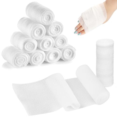 12 Pack 7cm x 4,5m Rouleaux de Bandes de Gaze Paquet