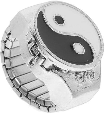 WOFASHPURET 2stücke Fingeruhr Aus Metall Mit Acht Gramm Design Trendige Casual Fingeruhr Für Damen Und Herren Als Modisches Accessoire Und Praktische Zeitansage