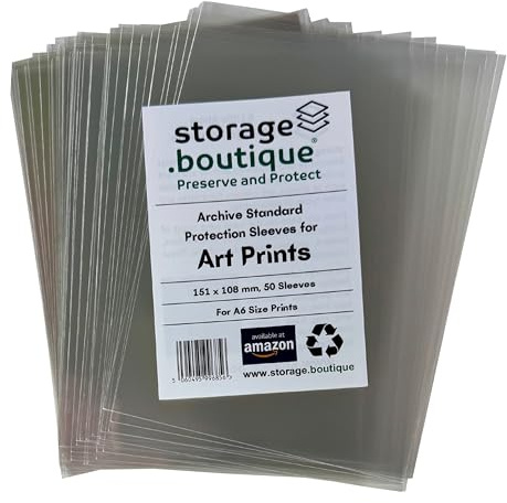 storage.boutique Kunstdruck-Schutzhüllen Archivstandard säurefrei A6 151x108mm 50