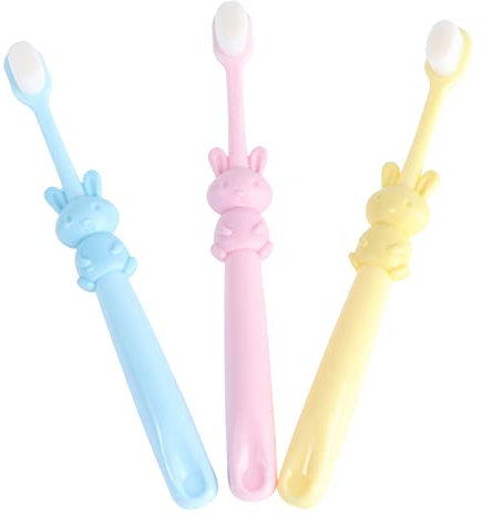 CALLARON 3 Pièces Brosse à Dents Manuelle Pour Garçon Fille Lot De Brosses à Dents Pour Garçon Fille Avec Brossette De Nettoyage à Arrière Pour
