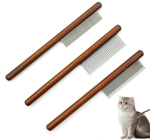 3 Peines Para Mascotas De Acero Inoxidable Peine Para Perros Y Gatos, Apto Para Todo Tipo De Peluquería Animal, Pelo Largo Y Corto