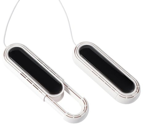 Sèche-chaussures - Minuteur de séchage pour bottes - 14 x 5 x 2,8 cm - Chargement rétractable - Fonction désodorisant rapide - Chauffage à séchage rapide pour la maison et les voyages - Noir et blanc