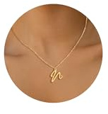 AFSTALR Kette mit Buchstaben Damen Gold Silber Buchstabenkette Edelstahl Initial Halskette A-Z mit Herz Anhänger Namenskette Personalisiert Schmuck Geschenke für Frauen Mädchen 45+5CM