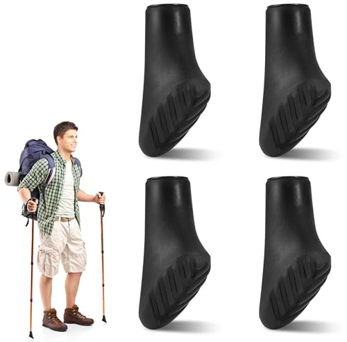 Nordic Walking Stöcke Gummipuffe, 4 Stück Walking Stöcke Gummipuffer, Nordic Walkings Pads Asphalt schnell Nordics Walkings Pads Puffer für Trekking Asphalt Kies Gebirge Mit Durchmesser
