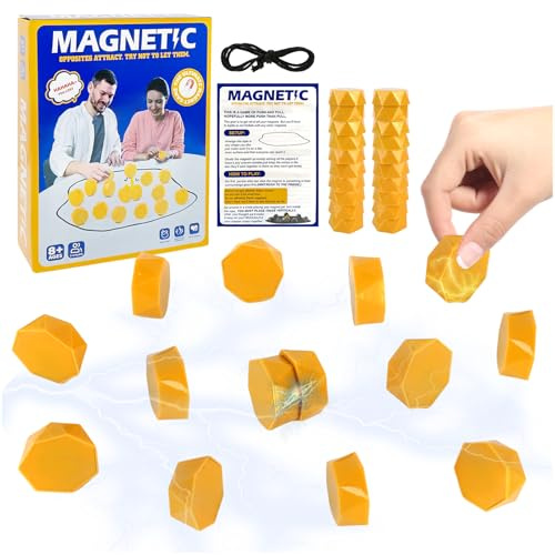 KutaKuta Magnetisches Schachspiel, 2025 Neues Gesellschaftsspiele Magnetspiel mit 20 Magnetisches Spiel Steinen, Golden Magnetic Spiel Magnet Schach für Kinder Erwachsene Familientreffen