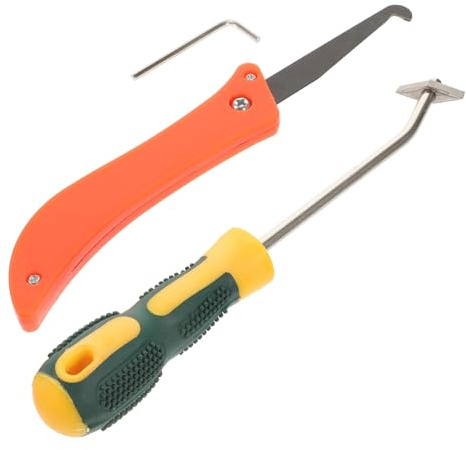 Set di Raschiatori per Fughe in Acciaio Tungsteno 2 Pezzi | Abs e Gomma, per Rimozione di Sigillante e Residui, Lavoro di Dettaglio su Superfici Colore Casuale