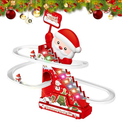 Tobogán de Juguete Infantil Pista Eléctrica de Muñeco de Nieve con Luces y