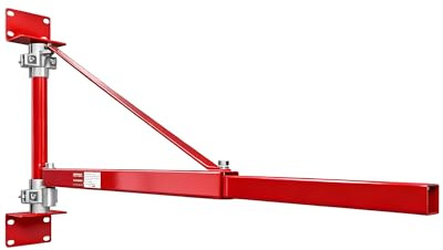 660LBS Max Load Wall Mount Jib Crane, Hoist Support Arm, Electric Hoist Holder Swing Arm, 180° Swivel Steel Lifting Arm with Adjustable Pole for Hoist, Scaffolding Lift, Factories, Garage