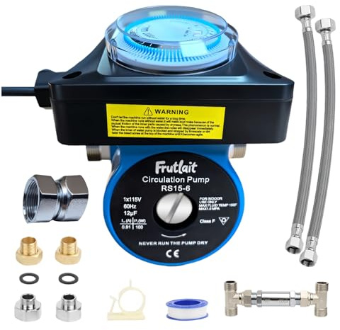 Hot Water Recirculating Pump with Programmable Timer, 304SS Sensor Valve, Instant Hot Water, Quiet Energy-Efficient Circulation System, Includes Pump, 2 Adapters, 2 Supply Lines, Easy DIY Install