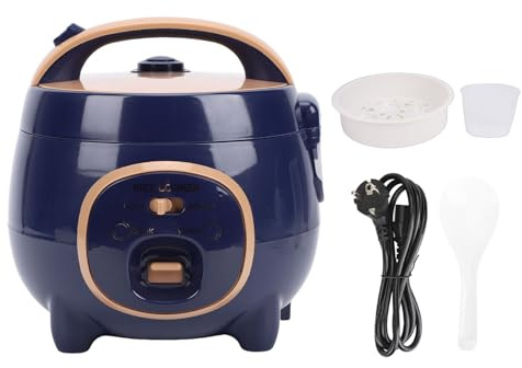 Zerodis Olla Arrocera Pequeña de 1,8 L con Rejilla para, Arrocera Eléctrica Multifuncional de 300 W con Olla Antiadherente, Función de Cocción con una Tecla para Cereales, Sopa, (Enchufe europeo