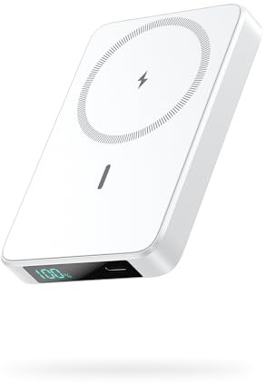 Batterie Externe Magnétique sans Fil 10800mAh, PD 20W Charge Rapide Power Bank avec USB-C Entrée & Sortie écran LED Chargeur Portable Compatible avec MagSafe, iPhone 16/15/14/13 Serie