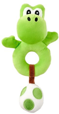 Simba My Mario Yoshi Greifling mit Rassel 17 cm – Baby Greifspielzeug mit Rasselgeräusch, weiches Yoshi Babyspielzeug zum Greifen & Entdecken, ab 0 Monaten