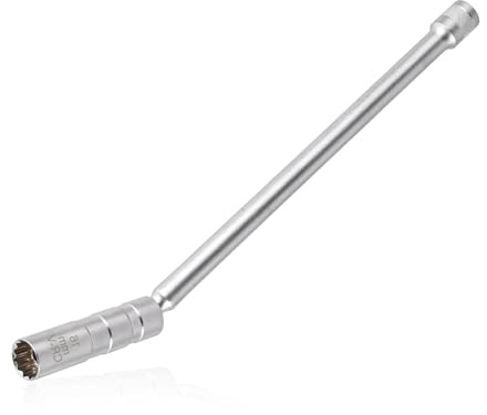 XBAIPIN 16 mm Zündkerzenschlüssel mit Magnet, extra Langer gelenkiger Zündkerzenschlüssel 22 cm – magnetisch, universell für Auto & Motorrad