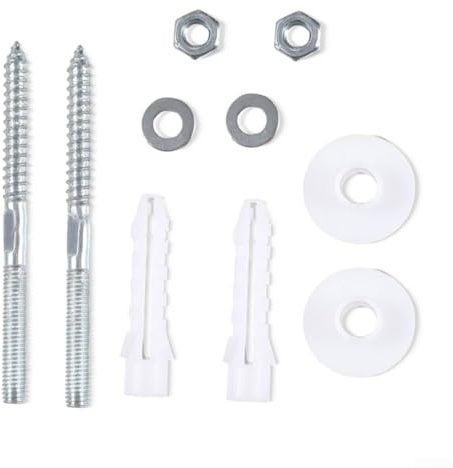 Heavy Duty Wall-Mounted Washbasin Fixing Screw Set, Iron Basin Installation Kit with Expansion Bolts for Bathroom Lavatory, Silver, M10 x 130mm/140mm(M10x140mm)