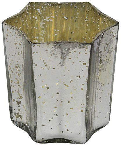 DECOLINE Teelicht-Gläser 3 Stück Stern Silber mittel