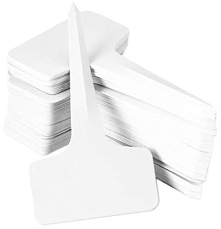 Qiorange 100Stk. Mini T-Form Plastik Pflanzenstecker Stecketiketten Beschriften Pflanzschilder Schilder 6CM * 10CM Sind Praktisch für Alle Gärtner (100 Pcs Weiß Type B)