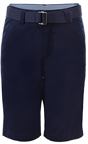 Chaps Big Boy's Belted Shorts with Stretch Shorts, Newport Blue, 12