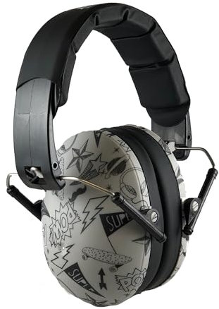 BANZ Ohrenschützer weich und bequem mit Schutz Hörgerät für Babys und Kinder klein (Rauschunterdrückung Bewertung Führer in der Industrie) Grau doodle