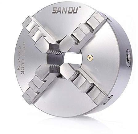 Självcentrerande fyrbackschuck, roterande chuck, 4-backschuck, svarvchuck, trebackschuck, 80/100/125 mm (125 mm)
