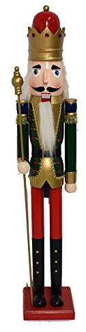 Aurora Store Schiaccianoci Natale Soldato Legno h. 120 cm Burattino Tradizionale Dipinto a Mano Pupazzo Statuetta Nutcracker Soldier Decorazione Vetrina Negozio Ingresso Casa h. 125 cm x 30x30cm