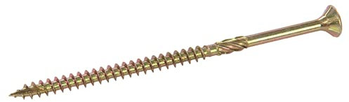 Dapetz ® 100 Pcs Wood Screws 5mm x 100mm Gold, Concrete Screws External, Long Wood Screws 100mm, Decking Screws for Wood, Chipboard, Home DIY Constructing Repair