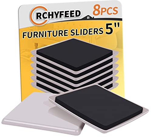 RCHYFEED 8 Stück Möbelgleiter Kunststoff 5 Zoll für Teppich, Teflongleiter 12,7 cm, Möbelgleiter Teflon für Schwere Möbel Bewegen auf Holzboden und Teppichböden Leise, Möbelschieber Kratzfest, Beige