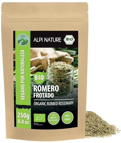 Alpi Nature Rosmarin Torkad BIO 250g, Torkade och Gnidade Rosmarinblad, Rosmarin för Matlagning