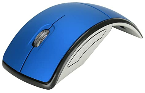 Jectse Souris pliable sans fil 2,4 G avec récepteur USB, 1600 DPI réglable, ultra fine, portable, ergonomique pour la maison et le bureau (bleu)