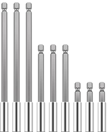 EFUTURETIME 9PCS Prolunghe Portainserti, Esagonale da 1/4, Porta Punte Magnetico Per Avvitatore, 5cm/10cm/15cm