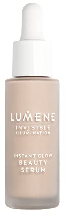 LUMENE Invisible Illumination Instant Glow Beauty Serum | Heller Farbton | Gesichtsmake-up & aufhellendes Serum | Leicht, aufbaubare Deckkraft | Vegan | 30 ml